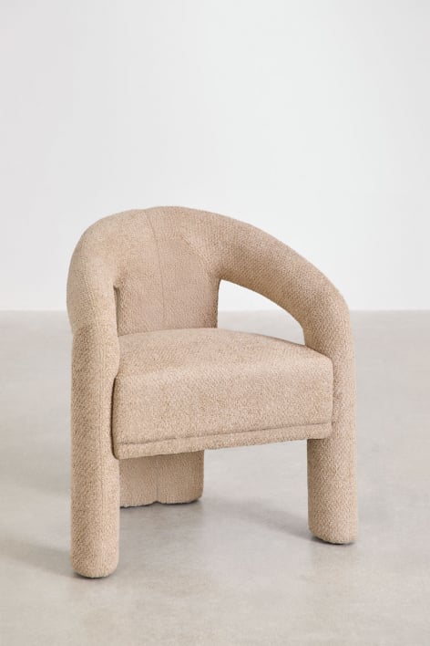 Pack mit 4 gepolsterten Esszimmerstühlen Greca - Latte Brown Dicker Chenille