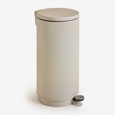 Mülleimer Mit Deckel Und Pedal Midler Gardenia Weiß & 30 L - Sklum