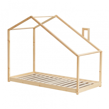 Holzbett Für Matratze 90 Cm Abbin Kids Braun Natur & 90 X 190 Cm - Sklum