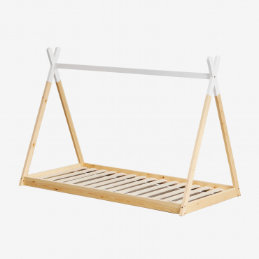 Holzbett Für Matratze 90 Cm Typi Kids Braun Natur & 90 X 190 Cm - Sklum