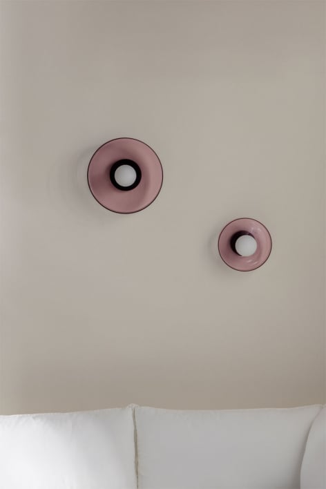 Wandleuchte aus Glas und Edelstahl Jaxal