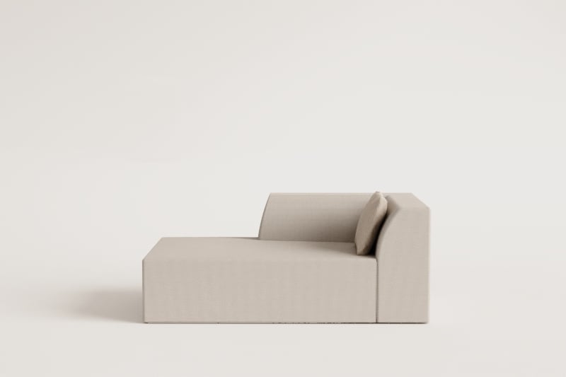 Chaiselongue izquierdo para sofá modular in geschlungenem Stoff Cardea