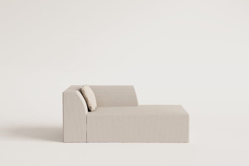 Rechte Chaiselongue für modulares Sofa aus Cardea-Bouclé-Stoff