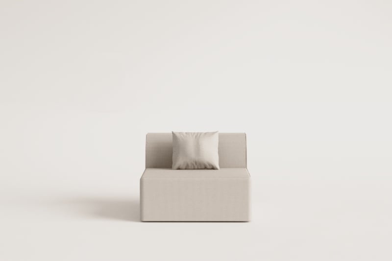 Zentralmodul für modulares Sofa aus Cardea-Bouclé-Stoff