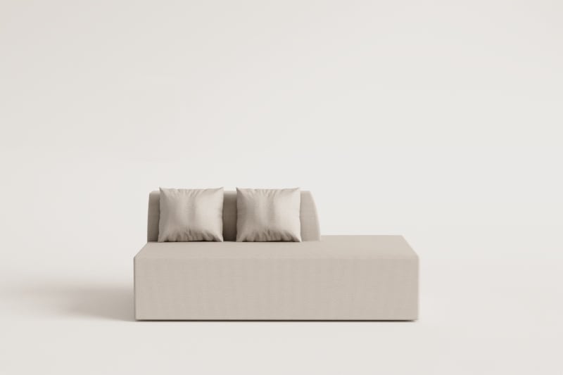 Rechter Diwan für modulares Sofa aus Cardea-Bouclé-Stoff