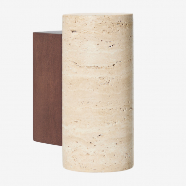Davise Wandleuchte Aus Travertin Und Holz ↑16 Cm - Sklum