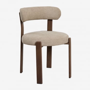 4er-set Gepolsterte Esszimmerstühle Aus Eisen Jolie Braun Dark & Chenille Braun Weizen - Sklum