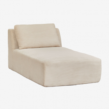 Chaiselongue-sessel Temple Aus Vakuumverpacktem Cord Kord Beige Leinen - Sklum