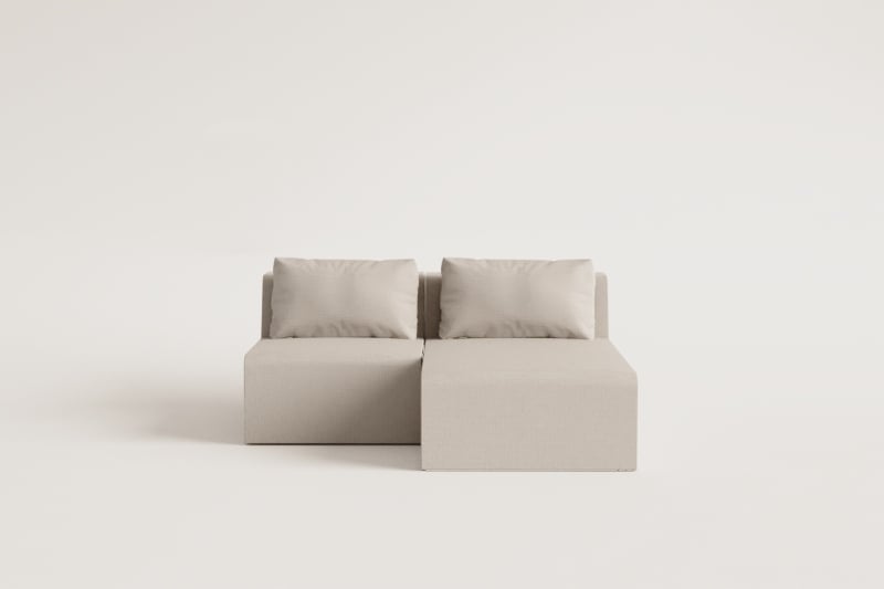 Zweiteiliges modulares Chaiselongue-Sofa rechts aus vakuumverpacktem Kordsamt Temple