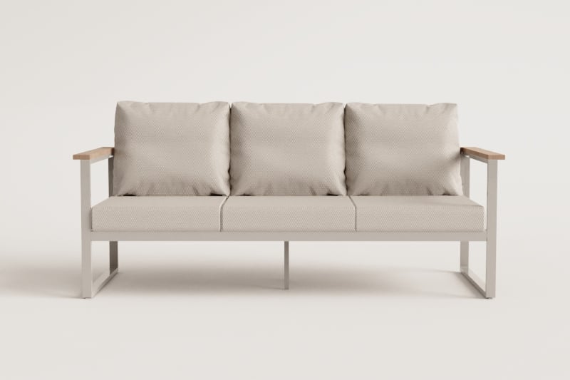 3-Sitzer-Gartensofa aus Aluminium und Lipov-Akazienholz