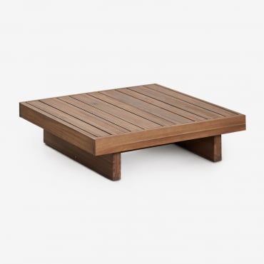Dailin Quadratischer Garten-couchtisch 75x75cm Akazienholz Akazie Braun - Sklum