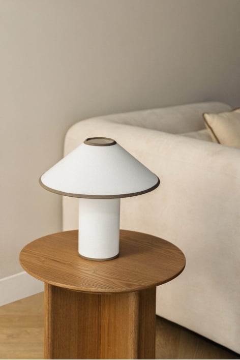 Liduina Tischlampe aus Leinen ↑35 cm