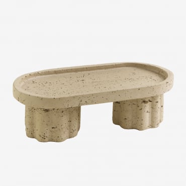 Dekorative Schale Aus Harz Carlow Beige Creme - Sklum