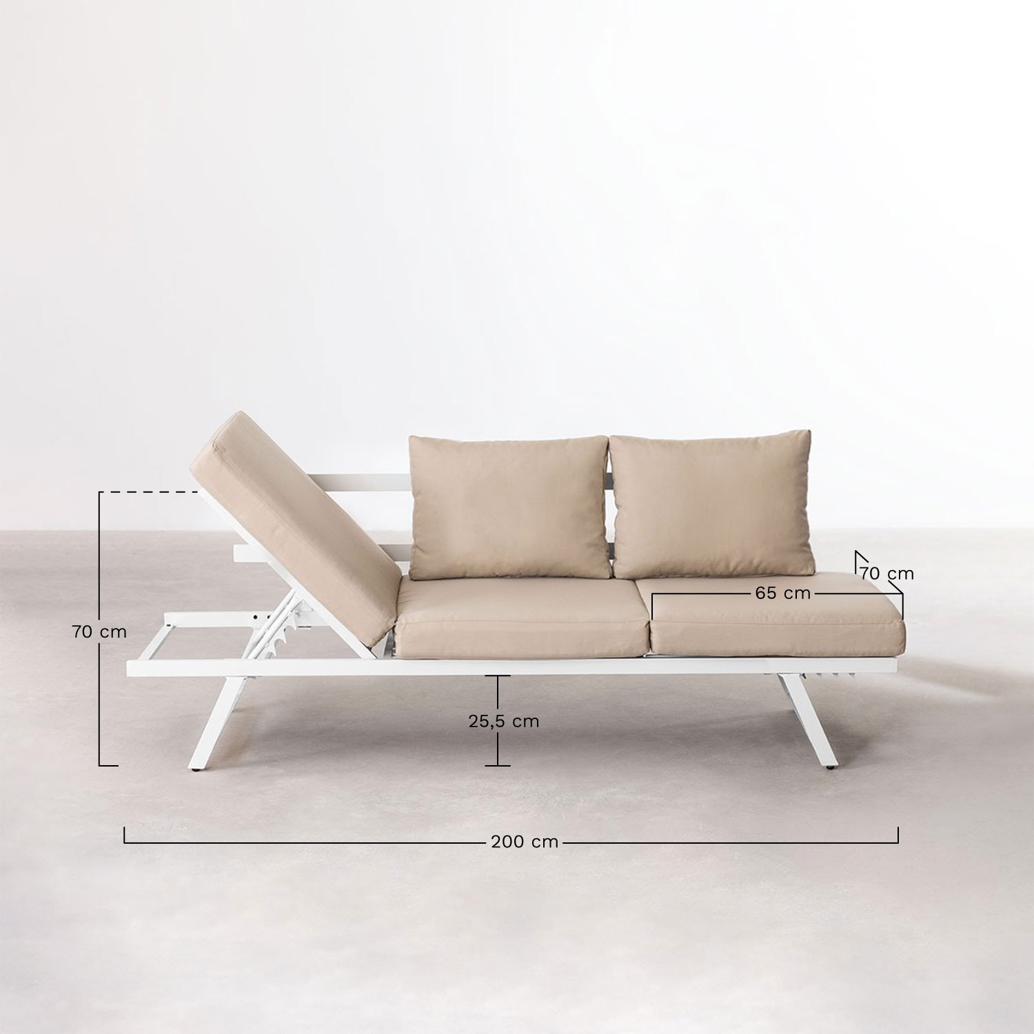 3-Sitzer-Gartensofa Libanc, verstellbar, MAßE