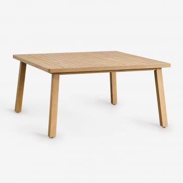 Quadratischer 150x150 Cm Gartentisch Aus Akazienholz Dubai Rustikales Akazienbraun - Sklum