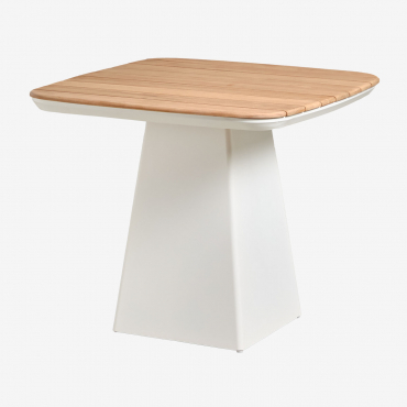 Gartentisch Aus Aluminium Und Teakholz Inkeri Teakholz & 90 X 90 Cm - Sklum