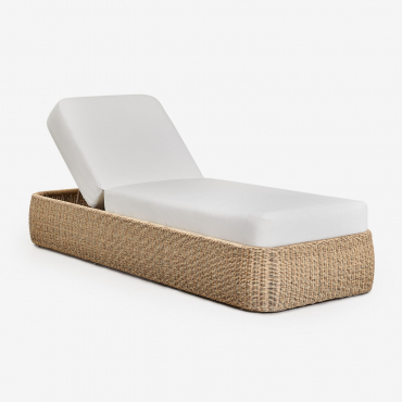 2er-pack Liegestühle Leilan Aus Synthetischem Rattan Und Eisen Weiss - Sklum