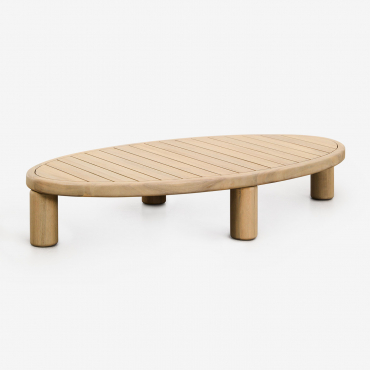 Ovale Gartencouchtisch 140x70 Cm Aus Akazienholz Jerome Helles Akazienbraun - Sklum