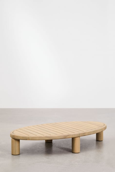 Ovaler Couchtisch 140x70 cm aus Akazienholz Jerome