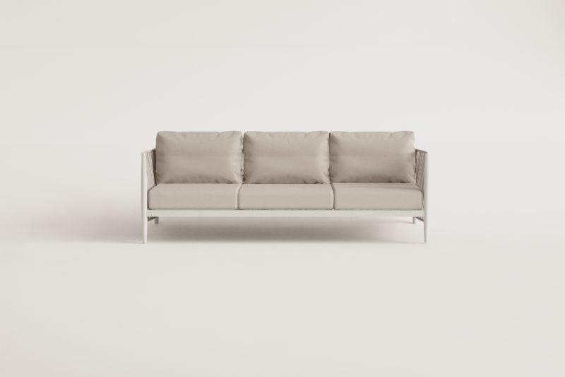 3-Sitzer-Sofa aus Aluminium und Bouclé-Stoff Sereilen