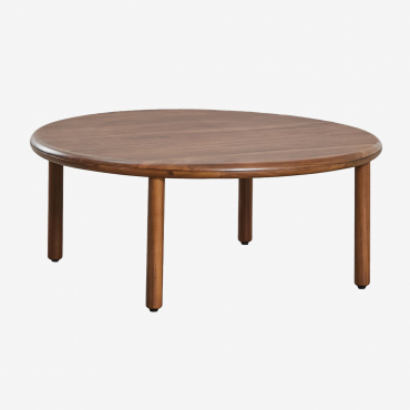 Runder Couchtisch Olivia Aus Akazienholz Braun Dark & Ø80 Cm - Sklum