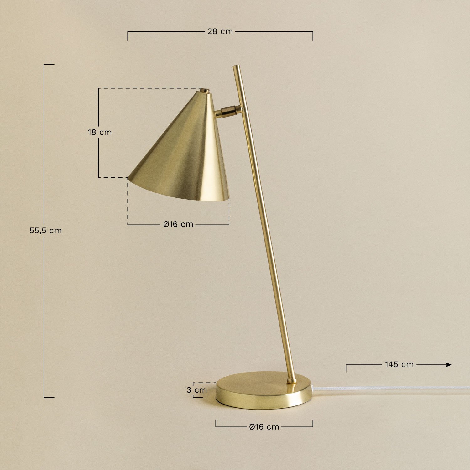 Divone Tischlampe aus Metall, MAßE