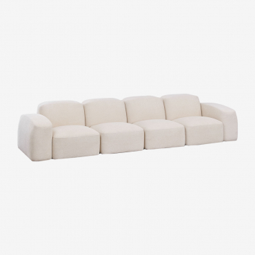 Bastian 4-teiliges Modulsofa Dicker Chenille-stoff Weiß - Sklum