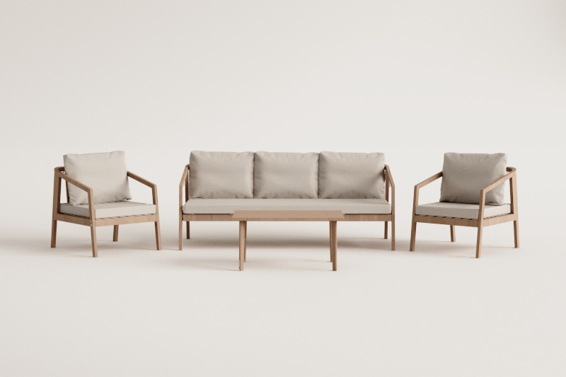 Kaela Wohnzimmer-Set aus Akazienholz