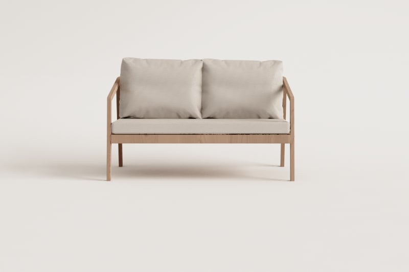 Kaela 2-Sitzer-Gartensofa aus Akazienholz und geflochtenem Seil 