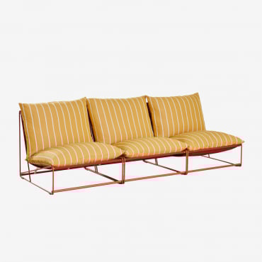 Amaro 3-teiliges Modulares Gartensofa Honiggelb - Rot Acryl - Sklum