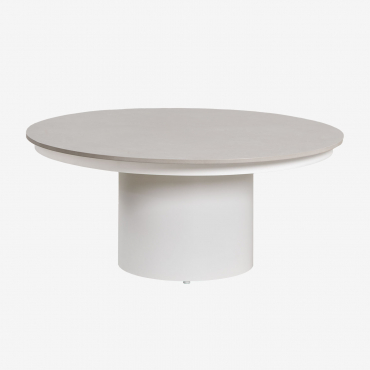 Runder Gartencouchtisch Ø90 Cm Aus Sinterstein Und Aluminium Anturio Grau - Sklum