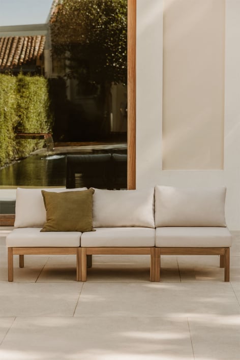 3-teiliges modulares Gartensofa Branson aus Akazienholz