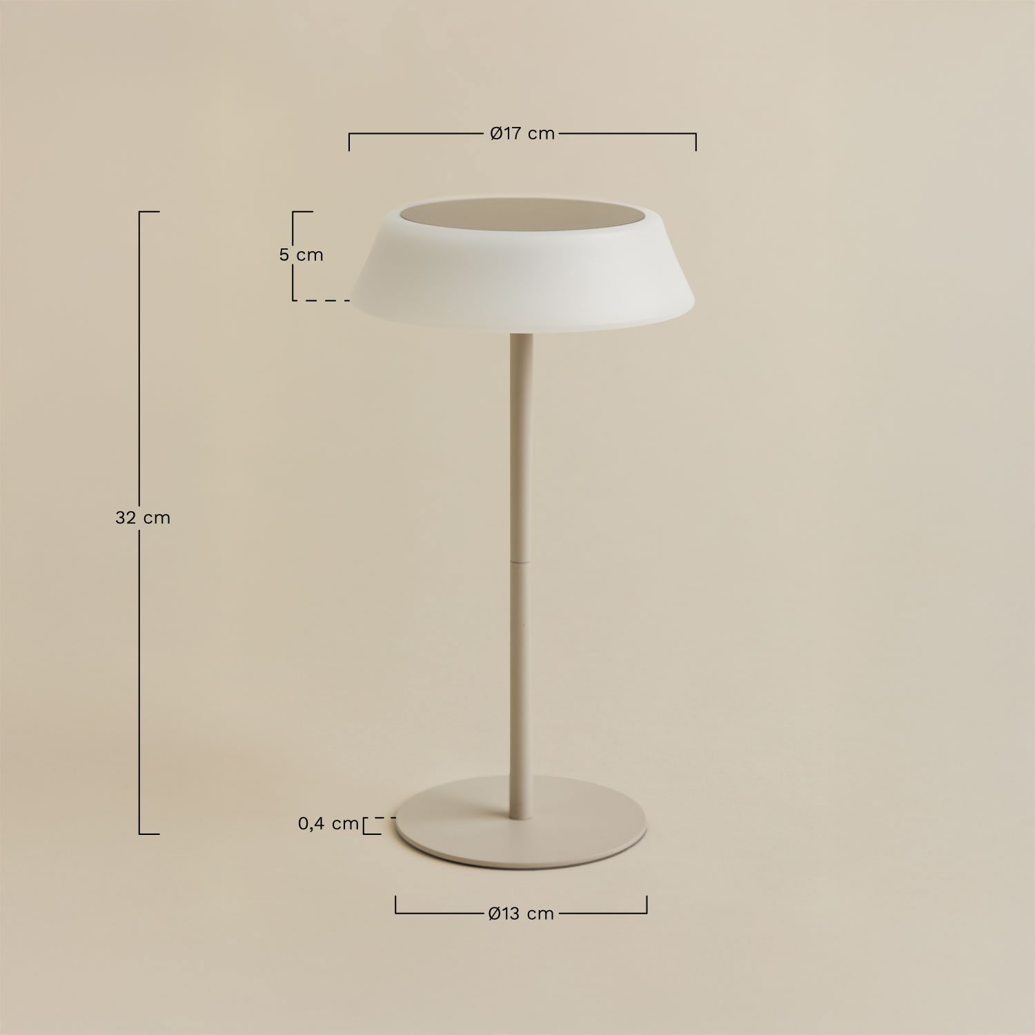 Kabellose LED-Solar-Tischlampe Ulenia, MAßE