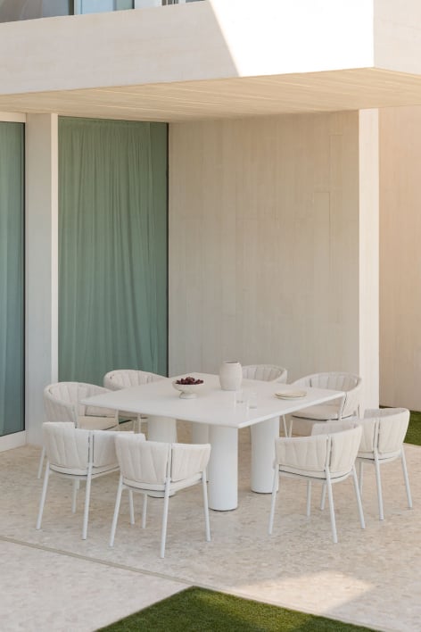 Gartentisch quadratisch 150x150 cm aus Beton Lisboa