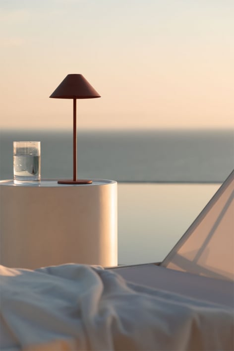 Kabellose LED-Tischlampe Nebida für den Außenbereich