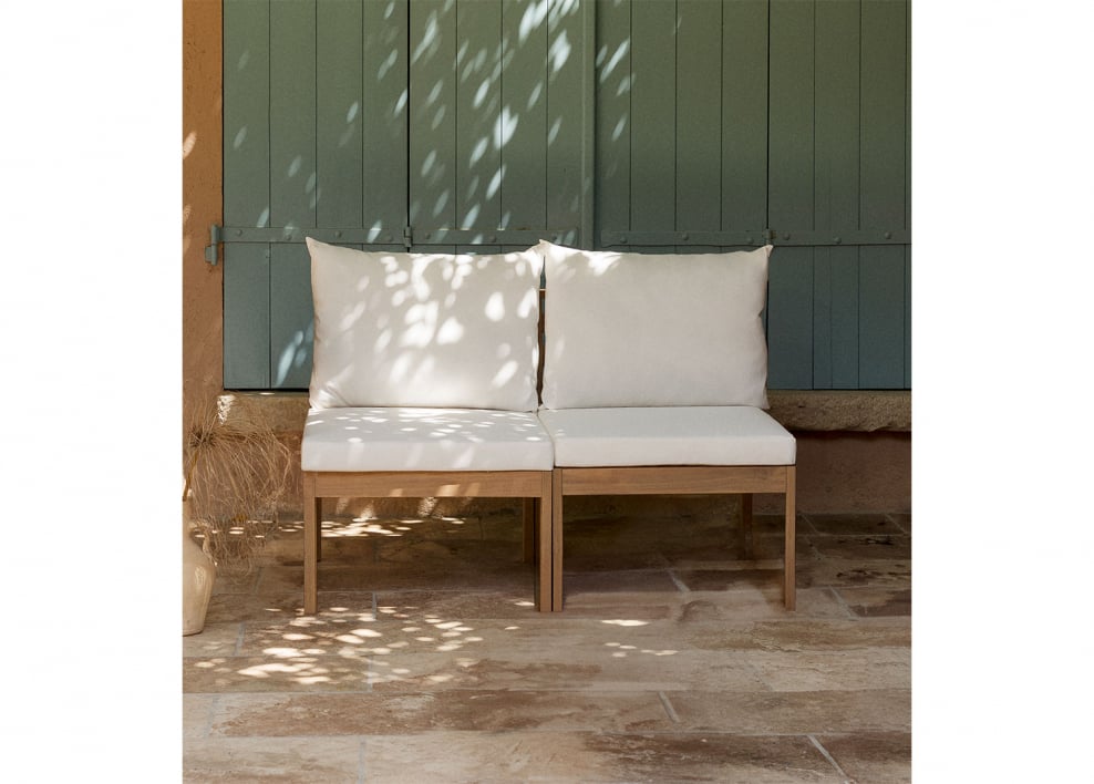 2-teiliges modulares Gartensofa aus Filips-Akazienholz