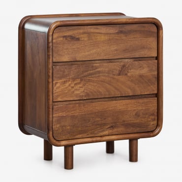 Kommode Mit 3 Schubladen Aus Mangoholz Gina Mangoholz Dunkel - Sklum