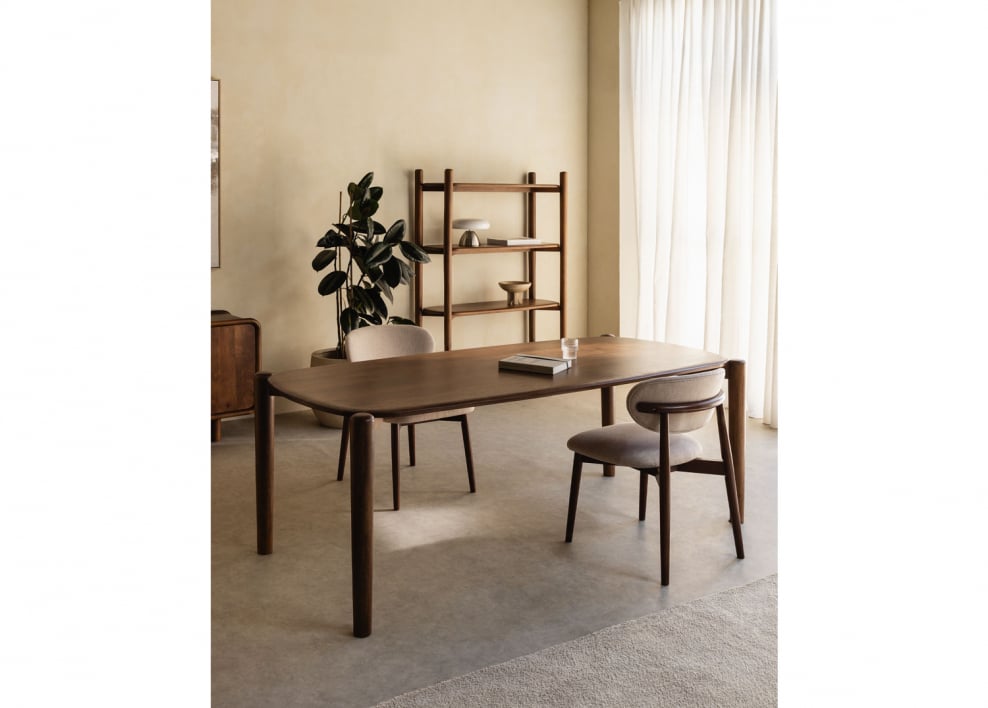 Rechteckiger Esstisch 200x90 cm aus Mangoholz Gina