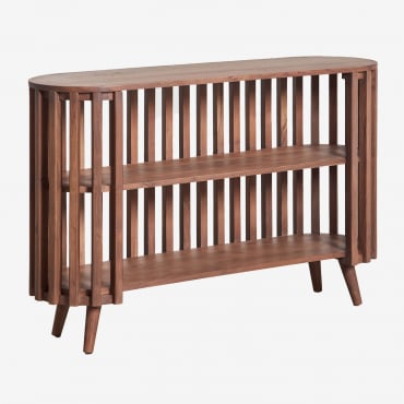 Sideboard 120x35 Cm Aus Dragor-akazienholz Akazienbraun Dunkel - Sklum