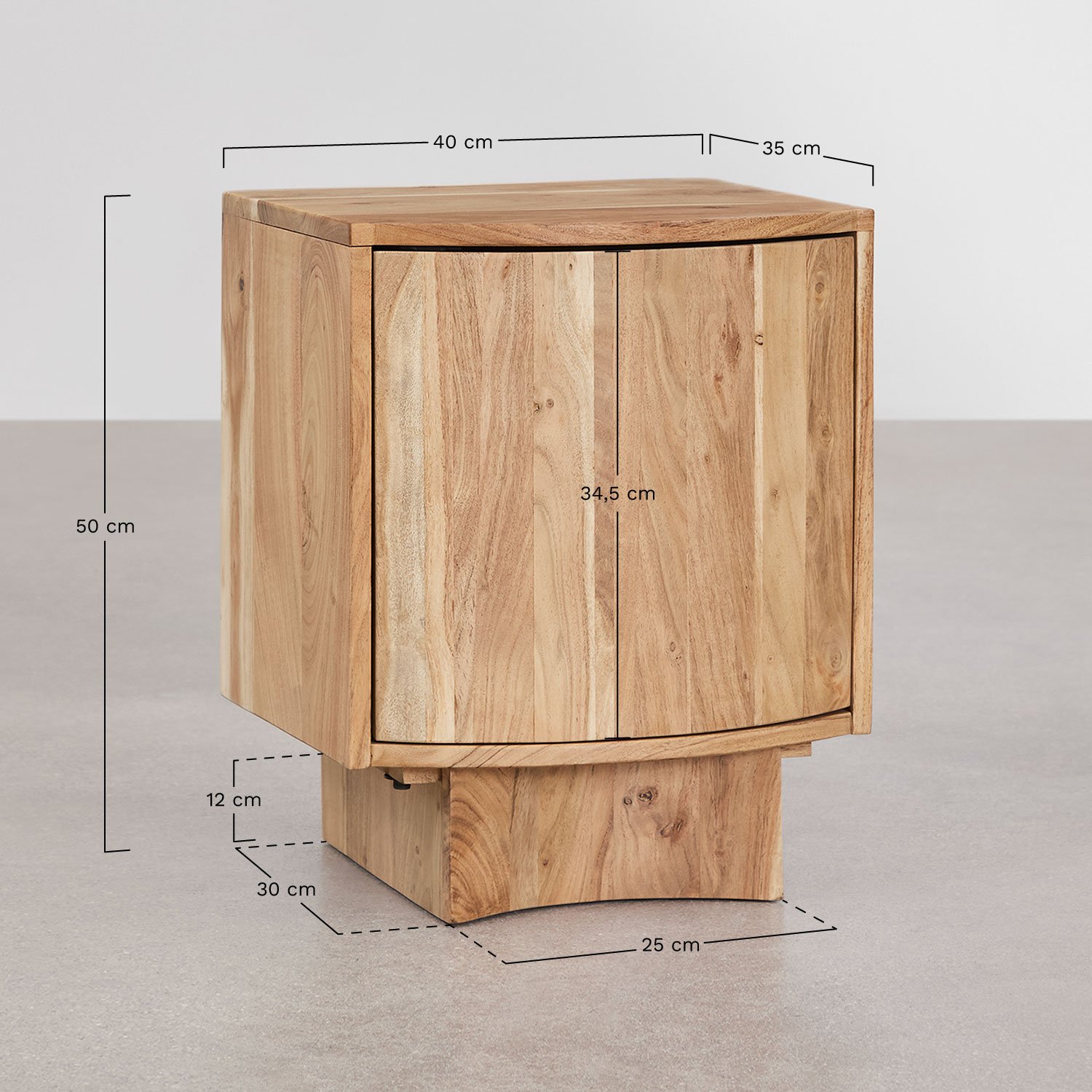 Atlanta Holz Nachttisch 40x35 cm , MAßE