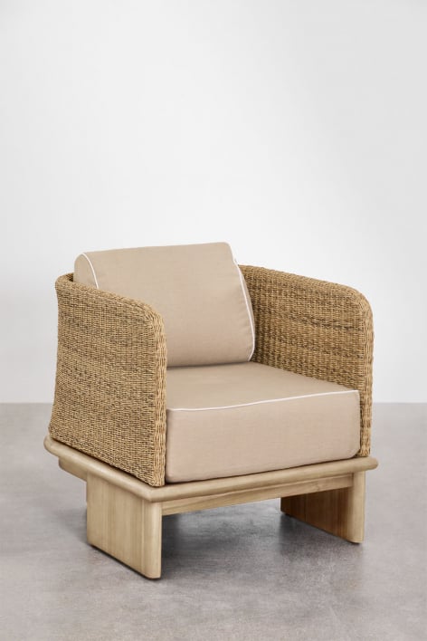 Famara Sessel aus Rattan und Akazienholz - Helles Akazienbraun