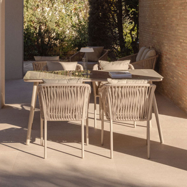 Arhiza Classic Rechteckiges Tischset 160x90 Cm Und 4 Aluminium-gartenstühle Braun Mokka - Sklum
