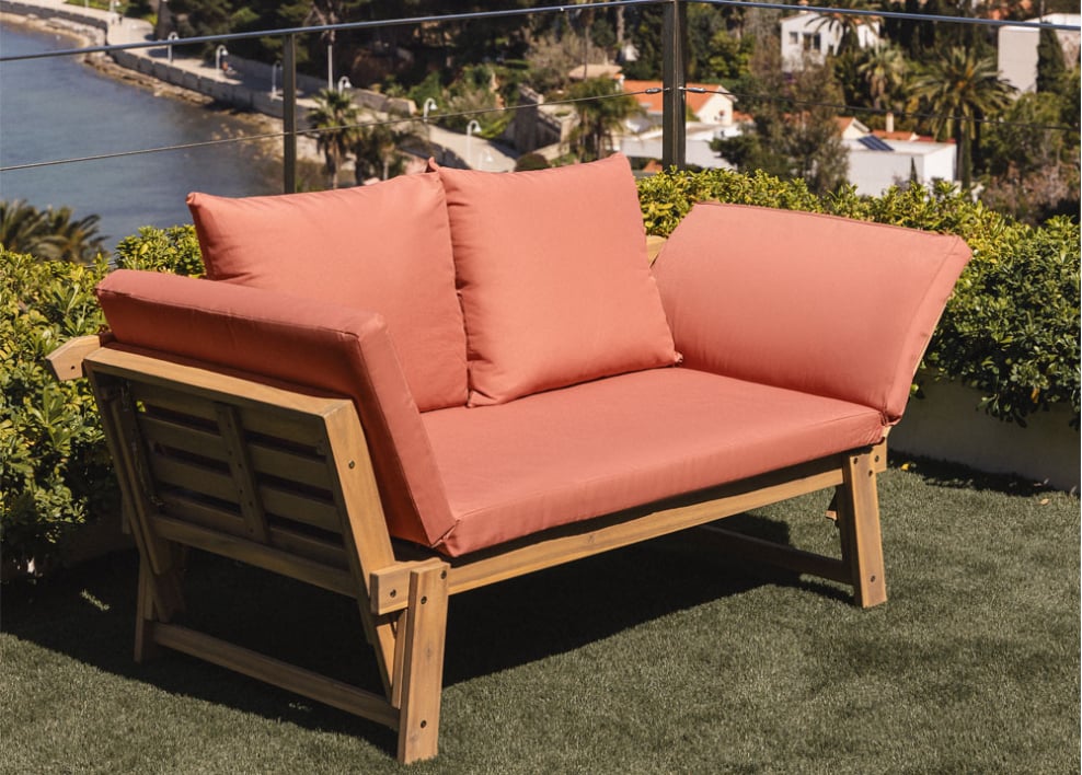 3-Sitzer-Gartensofa verstellbar aus Akazienholz Guille