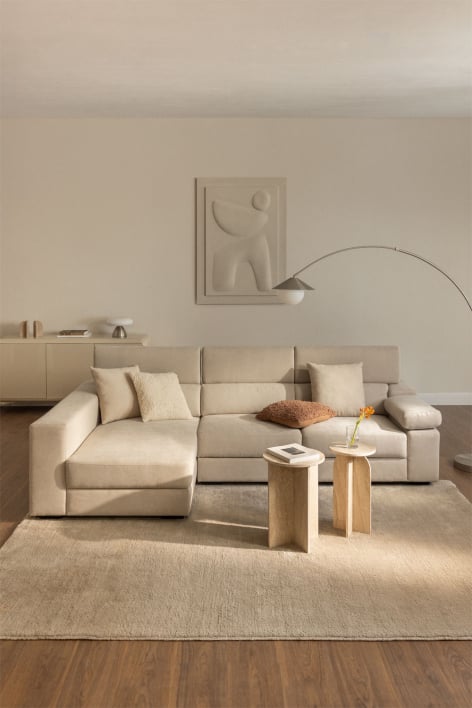 Linkes 3-Sitzer-Chaiselongue-Sofa mit verstellbarer Kopfstütze und ausziehbaren Sitzen Aramis