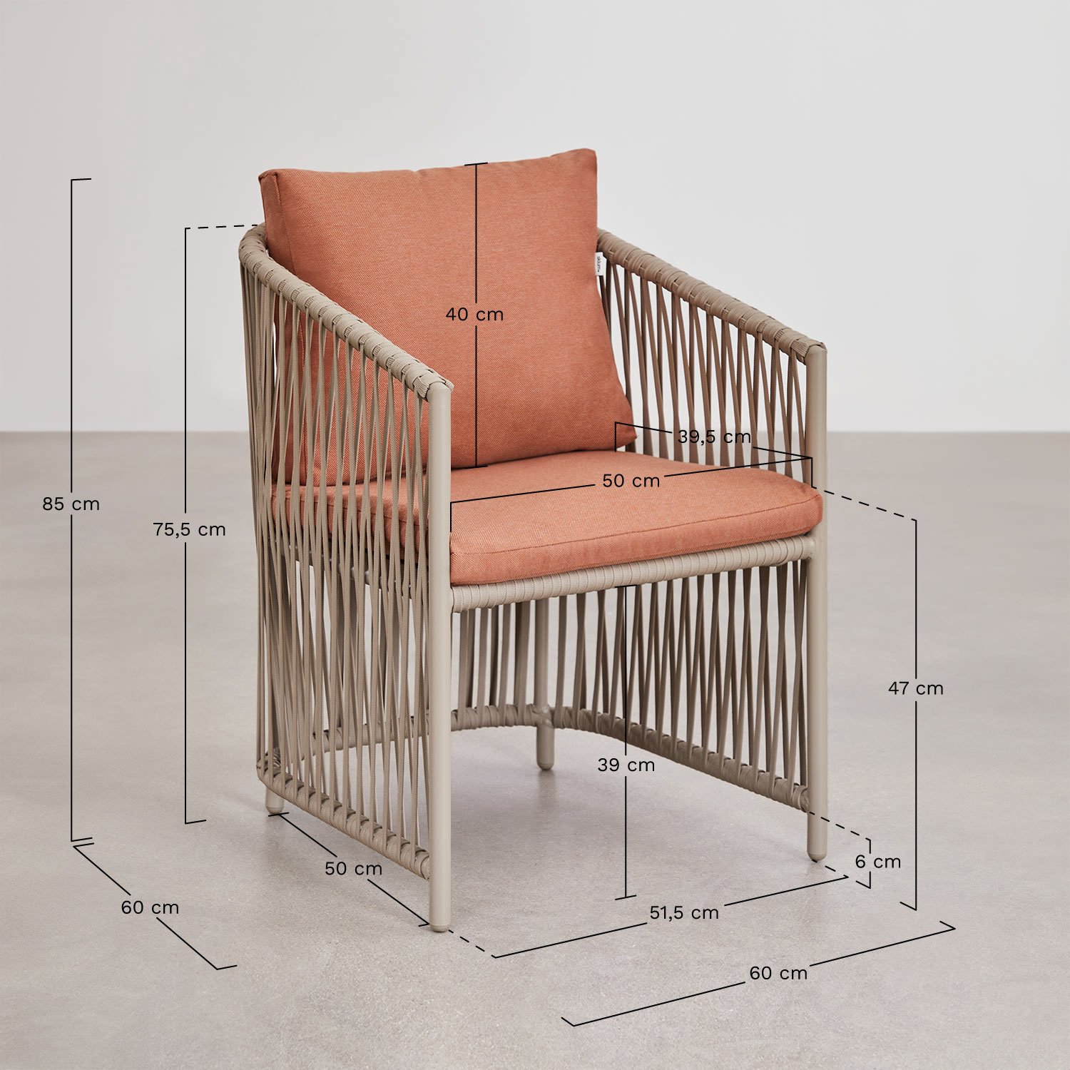 Set aus ovalem Tisch 240x100 cm aus Akazienholz Uleno und 8 Gartenstühlen aus Aluminium und geflochtener Schnur Sophie, MAßE