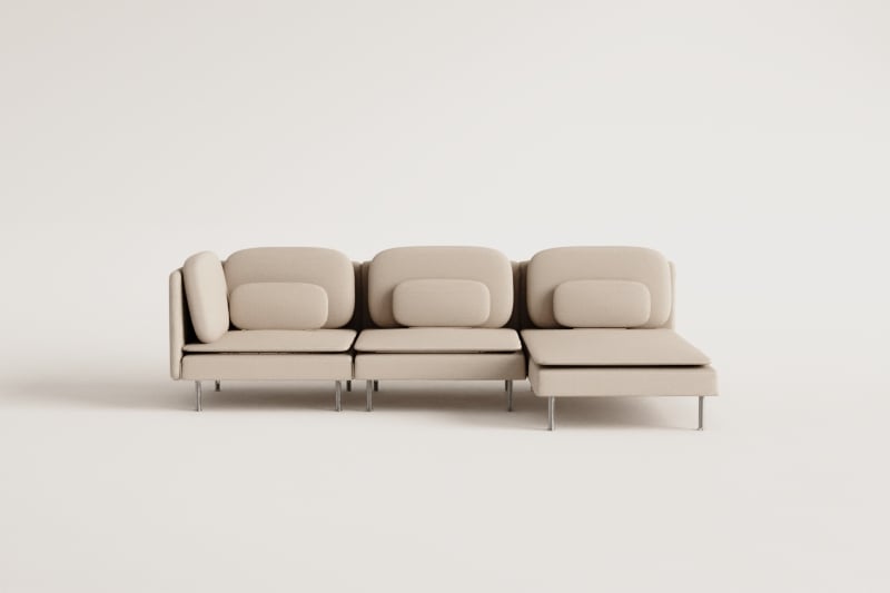 Oriol 3-teiliges rechtsseitiges Chaiselongue-Modulsofa