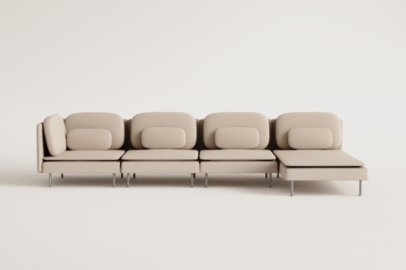 Modulares Sofa mit linker Chaiselongue, 4-teilig, Oriol