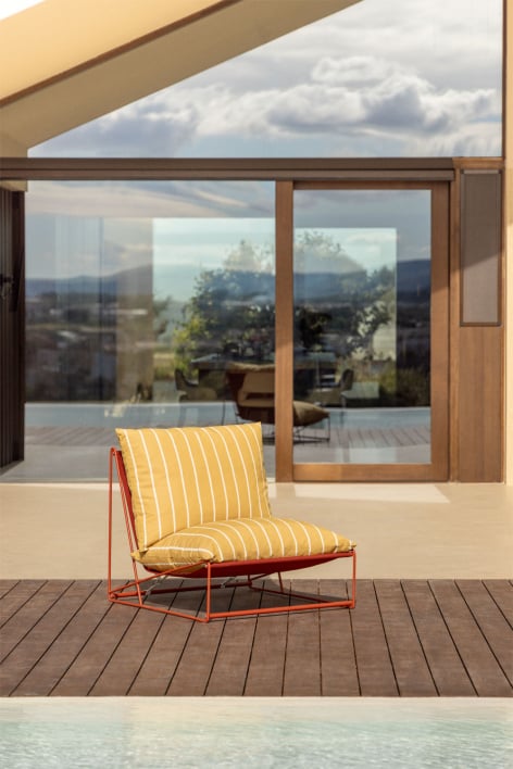 Zentrales Modul für das modulare Amaro Garten-Sofa - Honiggelb - Rot Acryl