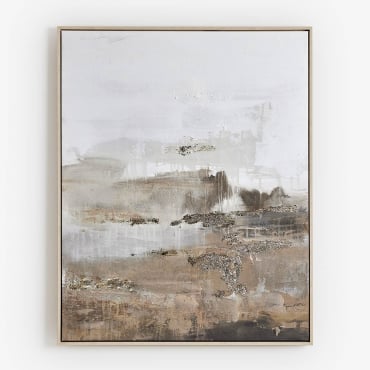 Dekoratives Gemälde 80x100 Cm Handgemalt Auf Leinwand Rovik Natürliche Farben - Sklum