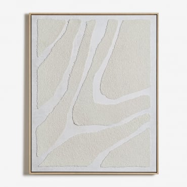 Dekoratives Gemälde 80x100 Cm Mit Gavina-textilstruktur Helles Sandbraun - Sklum